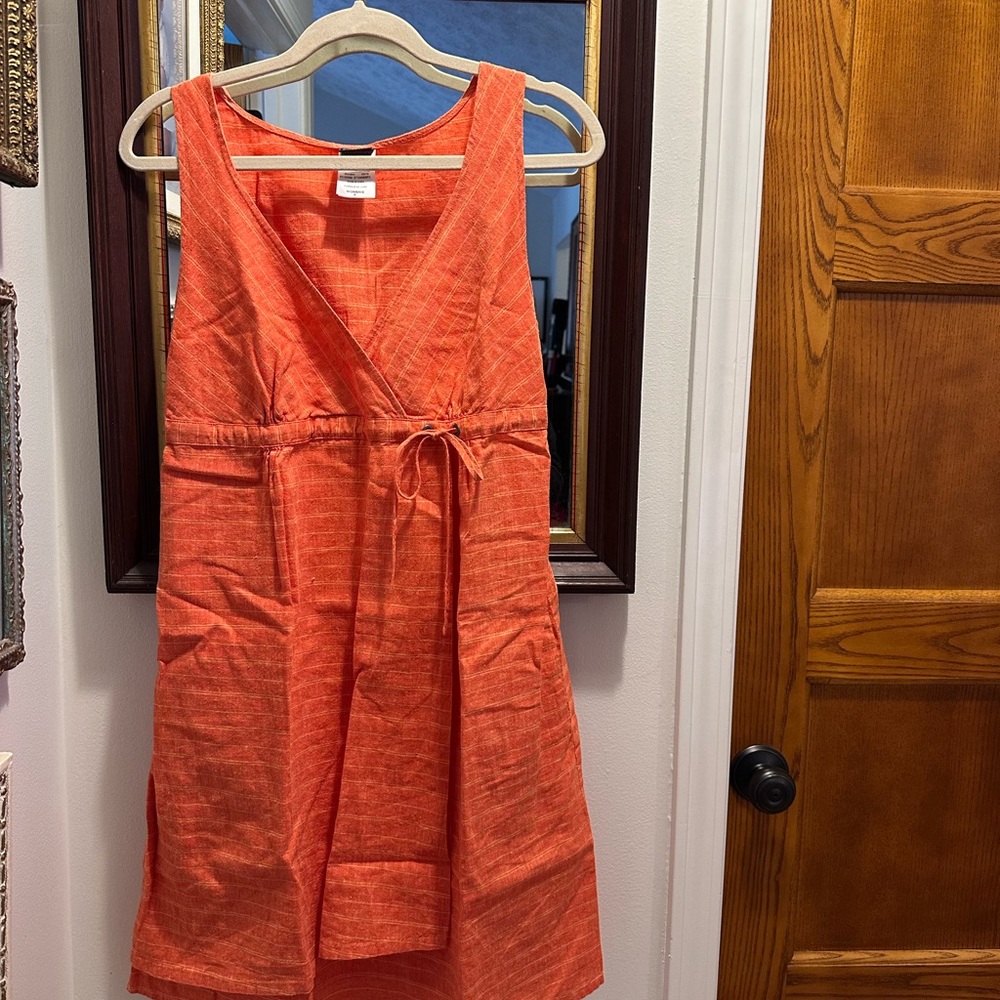 Patagonia Orange Sleeveless Wrap-Front Dress